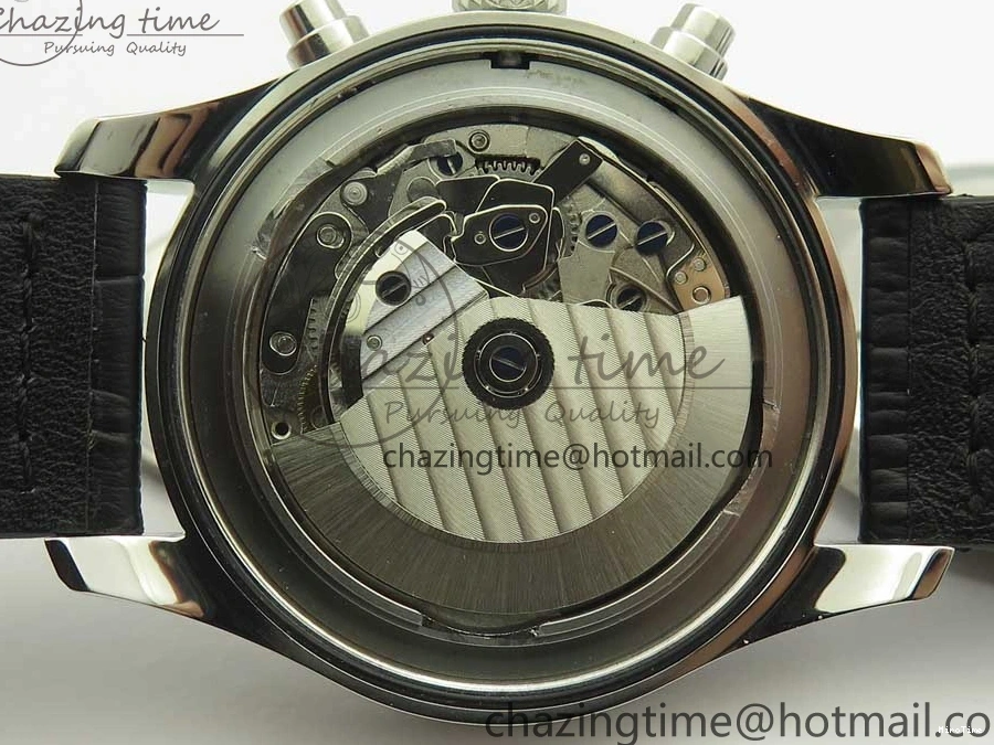 MIROTIME 0126 Pilot Chrono 377725 SS ZF 1:1 Best Edition White Dial on Black Leather Strap A Soft 7183